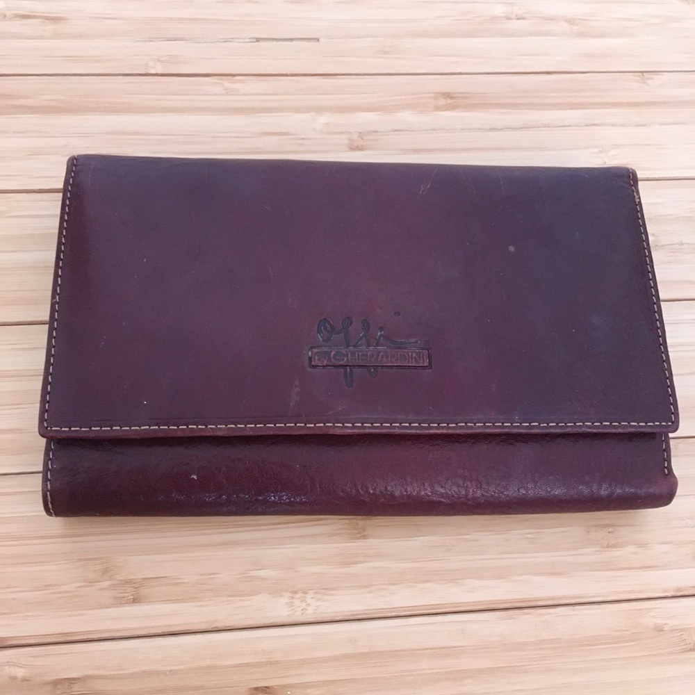 Gherardini italy vintage brown leather wallet